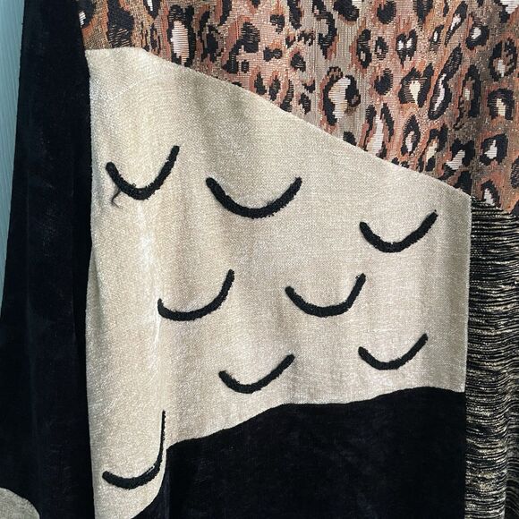 Indigo Moon Womens Artsy Leopard Print Button Up Jacket Medium Y2K Boho Hippie - Picture 11 of 12